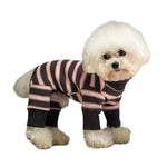 Thickened Cotton Striped Winter Pajamas with Fleece Lining for Small to Medium Dog - GreenFur