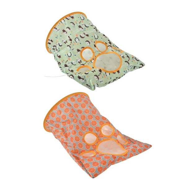 Three - Layer Crinkle Interactive Cat Tunnel with Hanging Mouse Toy - GreenFur