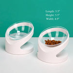 Tilted Cat Bowl Ergonomic Raised Feeding Dish Neck Protection Pet Bowl - GreenFur