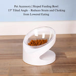 Tilted Cat Bowl Ergonomic Raised Feeding Dish Neck Protection Pet Bowl - GreenFur
