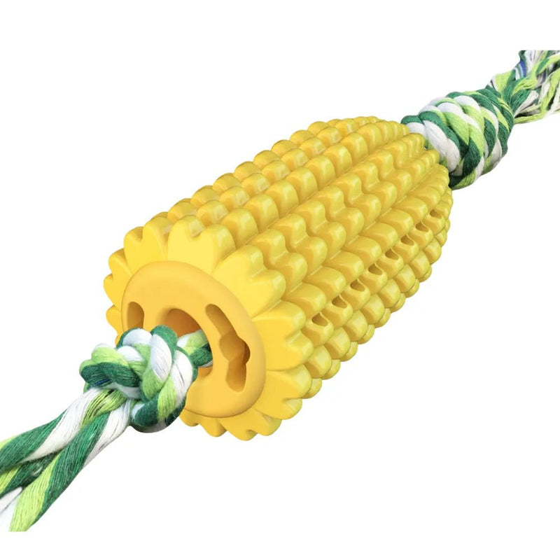 Toothbrush Clean Teeth Interactive Corn TPR Dog Chew Toys - GreenFur