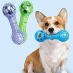 TPR Bone Chew Toy with Sound Dog Tooth Cleaning Stick - GreenFur