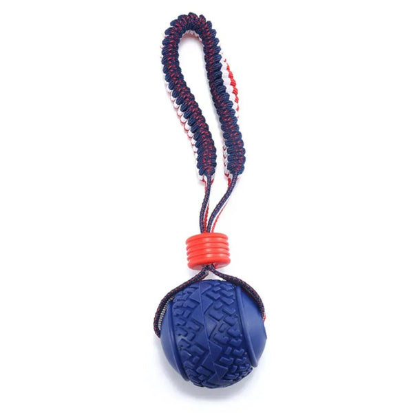 TPR Material Tire Shaped Ball Bungee Rope Dog Toy - GreenFur