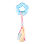 TPR Ring Braided Rope Dog Toy Durable Pet Chew Toy for Tug and Fetch - GreenFur