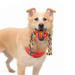 TPR Spiky Dog Ball Toy with Cotton Rope Durable Chew Toy - GreenFur