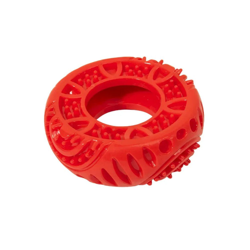 TPR Tire Dog Chew Toy Durable Interactive Training and Teeth Cleaning Toy - GreenFur