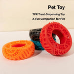 TPR Tire Dog Chew Toy Durable Interactive Training and Teeth Cleaning Toy - GreenFur