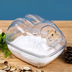 Transparent Hamster Bath House Dwarf Hamster Bathing Tub with Splash Guard - GreenFur