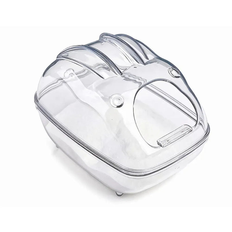 Transparent Hamster Bath House Dwarf Hamster Bathing Tub with Splash Guard - GreenFur