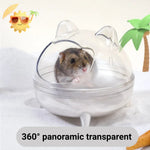 Transparent Small Pet Bath for Hamster Dwarf Hamster Chinchilla and Small Rodents - GreenFur