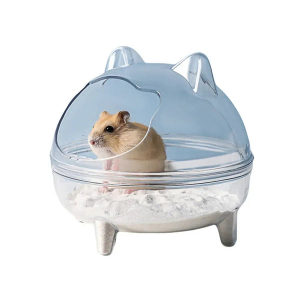 Transparent Small Pet Bath for Hamster Dwarf Hamster Chinchilla and Small Rodents - GreenFur