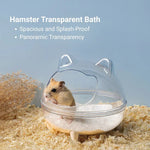 Transparent Small Pet Bath for Hamster Dwarf Hamster Chinchilla and Small Rodents - GreenFur