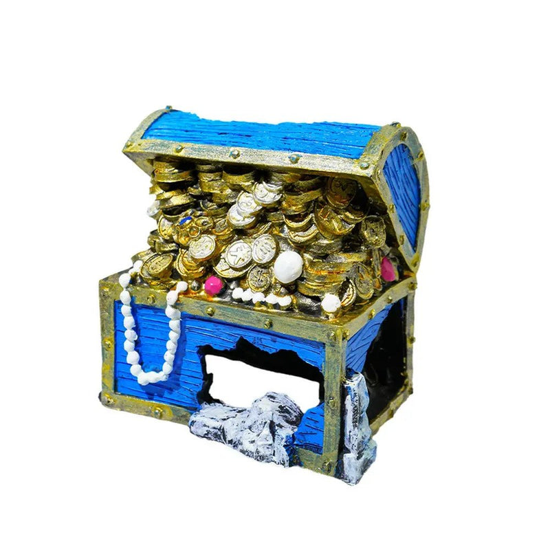 Treasure Chest Diver Resin Ornament for Aquarium Bottom Decoration - GreenFur