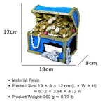 Treasure Chest Diver Resin Ornament for Aquarium Bottom Decoration - GreenFur
