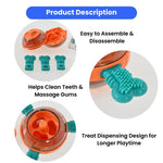 Treat Dispending Dog Toy with Chewable Rubber Bones Slow Feeder - GreenFur