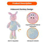 Trendy Colorful Donkey Style Plush Dog Toy with Squeaker - GreenFur