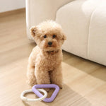 Triangle TPR Dog Pull Ring Toy with Cotton Rope - GreenFur