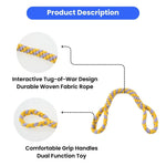 Tug of War Chew Double Handle Woven Plush Pet Dog Rope Toy - GreenFur