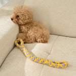 Tug of War Chew Double Handle Woven Plush Pet Dog Rope Toy - GreenFur