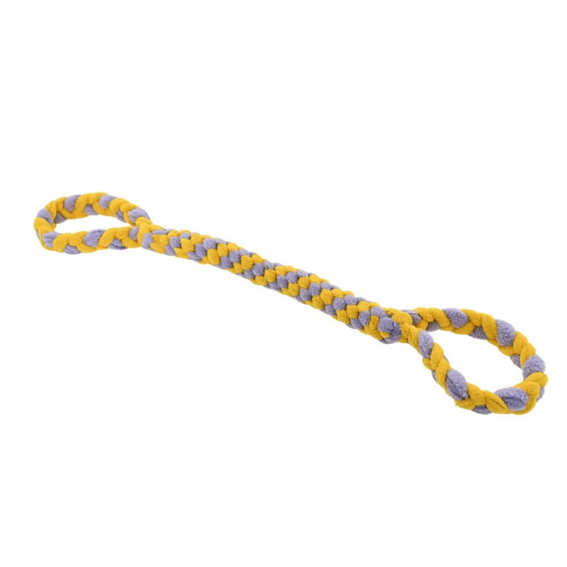Tug of War Chew Double Handle Woven Plush Pet Dog Rope Toy - GreenFur