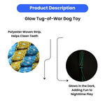 Tug - of - War Glow in the Dark Polyester Woven Strip Dog Chew Toy - GreenFur