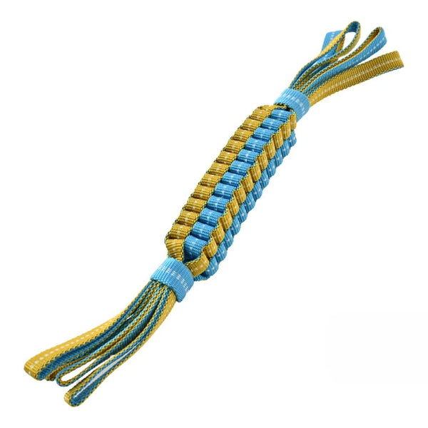 Tug - of - War Glow in the Dark Polyester Woven Strip Dog Chew Toy - GreenFur