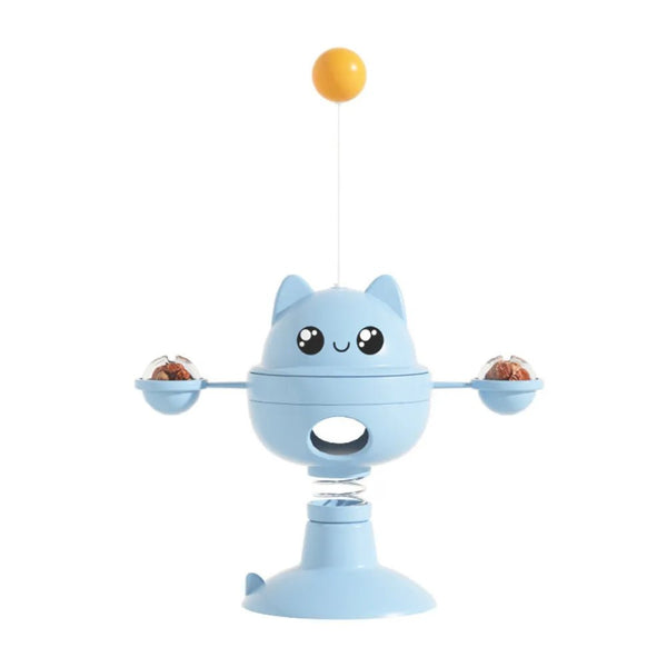 Tumbler Suction Cup Interactive PP Tower Track Ball Cat Toy - GreenFur