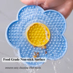 Two Color Sunflower Silicone Pet Lick Mat Feeding Tray - GreenFur
