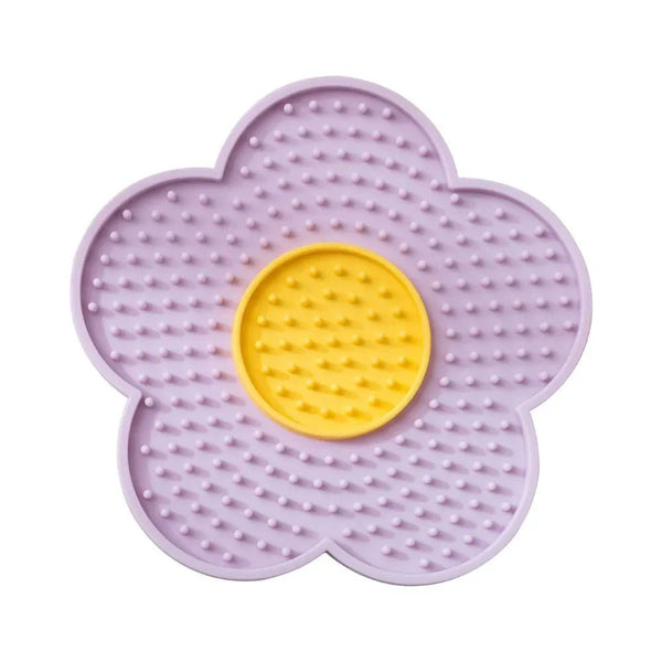 Two Color Sunflower Silicone Pet Lick Mat Feeding Tray - GreenFur