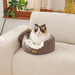 Two Ways Use Water Ripple Fabric Cat Bed with Removable Cushion - GreenFur