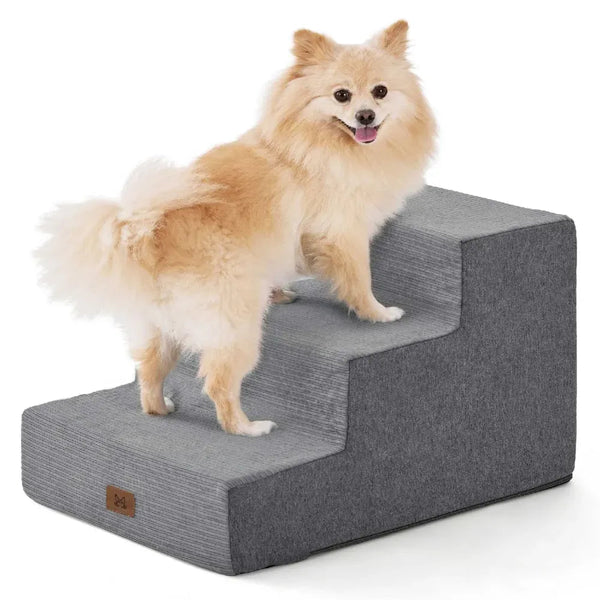 US Local Stock 3 - Step Foam Dog Stairs for Small and Medium Pets, US Warehouse Free Shipping - GreenFur