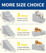 US Local Stock 3 Steps Grey Dog Stairs for Small Dogs, US Warehouse Free Shipping - GreenFur
