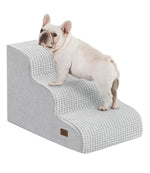 US Local Stock 3 Steps Grey Dog Stairs for Small Dogs, US Warehouse Free Shipping - GreenFur