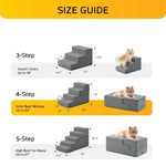 US Local Stock 4 Step Grey Dog Stairs for Small Dogs and Cats, US Warehouse Free Shipping - GreenFur