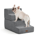 US Local Stock 4 Step Grey Dog Stairs for Small Dogs and Cats, US Warehouse Free Shipping - GreenFur