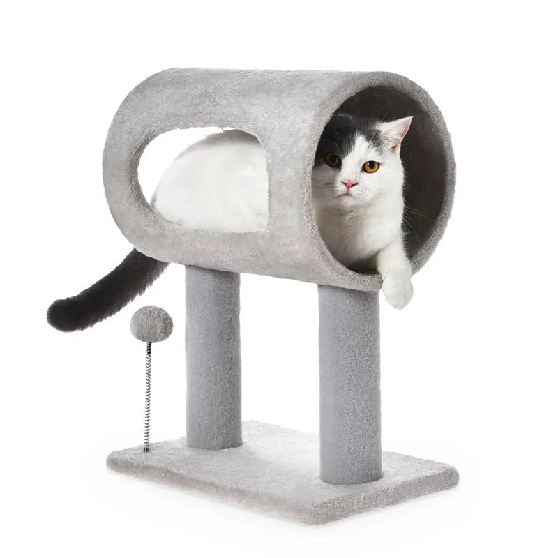 US Local Stock Cat Tree Scratching Post with Tunnel, US Warehouse Free Shipping - GreenFur