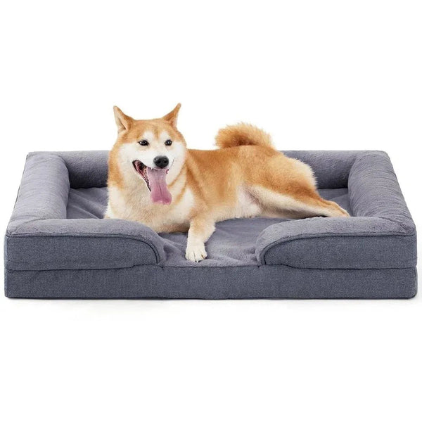 US Local Stock Large Dog Grey Bed Orthopedic Sofa, US Warehouse Free Shipping - GreenFur
