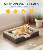 US Local Stock Orthopedic Dog Brown Sofa for Large Dogs, US Warehouse Free Shipping - GreenFur