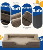 US Local Stock Orthopedic Dog Brown Sofa for Large Dogs, US Warehouse Free Shipping - GreenFur