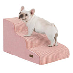 US Local Stock Pink 3 Step Dog Steps for High Bed, US Warehouse Free Shipping - GreenFur