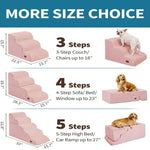 US Local Stock Pink 3 Step Dog Steps for High Bed, US Warehouse Free Shipping - GreenFur
