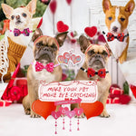 Valentine's Day Adjustable Pet Bow Tie Romantic Pink Dog and Cat Collar Accessory - GreenFur