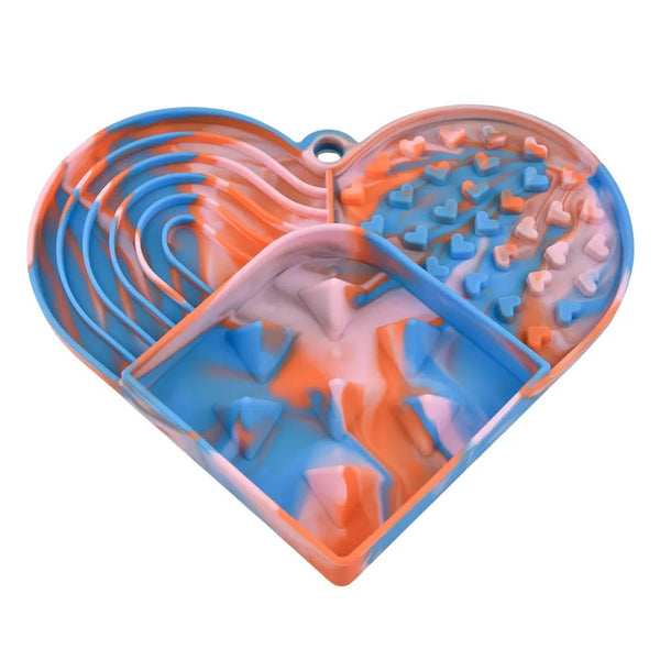 Valentine's Day Colorful Heart - Shaped Non - Slip Slow Feed Design Pet Lick Mat - GreenFur