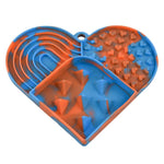 Valentine's Day Colorful Heart - Shaped Non - Slip Slow Feed Design Pet Lick Mat - GreenFur