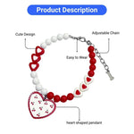 Valentine's Day Cute Pet Collar with Heart Pendant Adjustable Necklace for Cats and Small Dogs - GreenFur