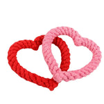 Valentine's Day Durable Interactive Heart Shaped Cotton Rope Dog Toy - GreenFur