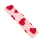 Valentine's Day Heart Pattern Long Plush Cat Pillow with Internal Crinkle Paper for Interactive Self Play - GreenFur