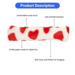 Valentine's Day Heart Pattern Long Plush Cat Pillow with Internal Crinkle Paper for Interactive Self Play - GreenFur