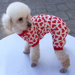 Valentine's Day Heart Print Four Legged Jumpsuit for Small to Medium Dogs - GreenFur