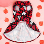 Valentine's Day Heart Print Pet Dress Princess Style Outfit for Small Dog and Cat - GreenFur